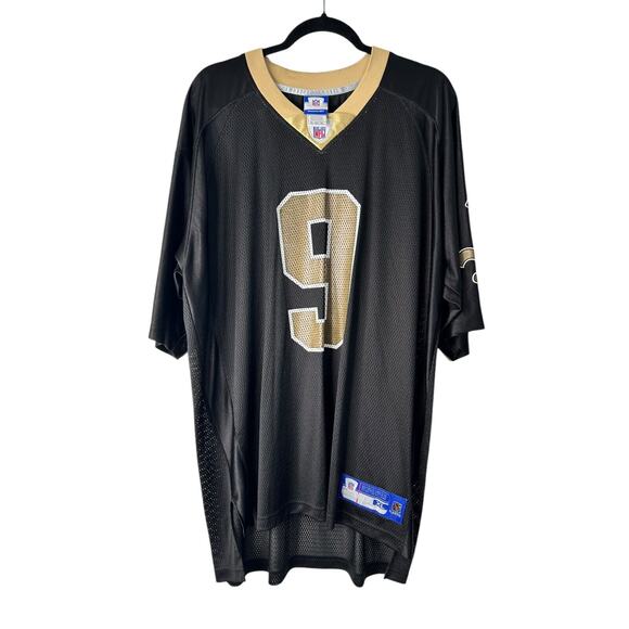 Reebok NFL New Orleans Saints Drew Brees #9 Football Jersey Men’s Size XL Black - Picture 1 of 13